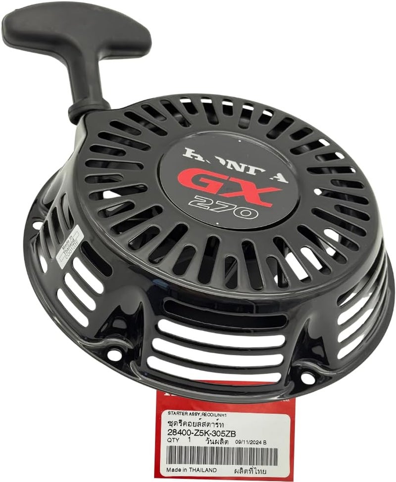 KINDZA Genuine 28400-Z5K-305ZB Recoil Starter Assembly with Genuine Emblem 87521-Z5K-000 for Honda GX270 GX240 Engines WT30XK4 FRC800 Superseded by 28400-Z5K-013ZA - Image 1